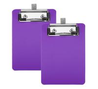 PATIKIL 2 Pack Mini Clipboard, 15cm x 10cm Small Pocket Clipboards Plastic A6 Memo Size Menu Pads Clip Boards with Pen Holder Low Profile Clip for Notepads Restaurants Offices, Purple