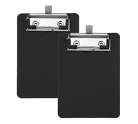 PATIKIL 2 Pack Mini Clipboard, 6" x 4" Small Pocket Clipboards Plastic A6 Memo Size Menu Pads Clip Boards with Pen Holder Low Profile Clip for Notepads Restaurants Offices, Black