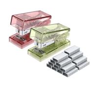 PATIKIL 2 Pack Mini Stapler with Staples, Small Stapler Cute Tiny Portable Pocket Set 20 Sheet Capacity with 2000pcs Staples for Desktop Travel Classroom Office Supplies, Clear Green Red
