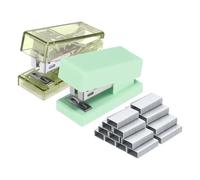 PATIKIL 2 Pack Mini Stapler with Staples, Small Stapler Cute Tiny Portable Pocket Set 20 Sheet Capacity with 2000pcs Staples for Desktop Travel Classroom Office Supplies, Clear Green