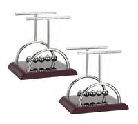 PATIKIL 2 Pack Newtons Cradle, Newton's Cradle Pendulum 5 Balance Balls Desk Toys Gravity Ball Cool Funny for Physics Toys Adults Science Men Office Desk Decor Home Gift, T-shaped, L
