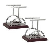 PATIKIL 2 Pack Newtons Cradle, Newton's Cradle Pendulum 5 Balance Balls Desk Toys Gravity Ball Cool Funny for Physics Toys Adults Science Men Office Desk Decor Home Gift, T-shaped, M