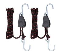 PATIKIL 2 Pcs 1/4" x 12 ft Heavy Duty Kayak Rope Tie Down Straps, Black ABS Plastic, Compatible with Car, Truck, Trailer, ATV