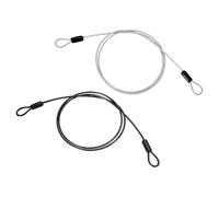 PATIKIL 2 Pcs 1/8" Dia Vinyl Coated Stainless Steel Cable with Loops, 3.3ft (40") Flexible Wire Rope Security Chain Lanyard Lock for Outdoor Stage Lighting Luggage Lock, Black/Transparent
