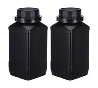 PATIKIL 2 Pcs 1000ml Reagent Bottles, HDPE Wide Mouth Square Bottles with Screw Cap for Lab Water Reagent Liquids Solid Sample Storage Seal, Black