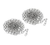 PATIKIL 2 Pcs 3.28FT x 2/7" x 0.06" 304 Stainless Steel Link Chain Link Proof Coil Chain