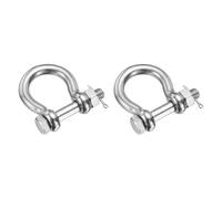 PATIKIL 2 Pcs 304 Stainless Steel D Ring Shackles, 1/2" (12mm) Marine Grade Bow Clevis Screw Pin Shackle for Outdoor Boat Sailboat Chain Rigging Clasp, Silver