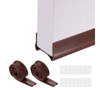 PATIKIL 2 Pcs 36.6 Inch Under Door Draft Stopper, PVC Thickened Double Side Door Draught Excluder Noise Blocker Gap Stoppers Fit for 2.38"-2.82" Thickness Interior Exterior Doors, Brown