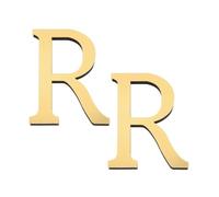PATIKIL 2 Pcs 4 Inch 3D Acrylic Alphabet Mirror Wall Stickers Letter R Self-Adhesive Home Decor Letter Sign Art Sticker Decal for DIY Home Decoration Light Gold