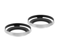 PATIKIL 2 Pcs 43mm Lens Hood, Universal Metal Thin Hollow Curved Screw-in Vented Lens Hoods for Fujifilm for Pentax, Silver