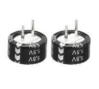 PATIKIL 2 Pcs 5.5V Super Capacitors, 0.22F C-Shaped Button Capacitor High Energy Low Resistance High Consistency for AC Motor Power Display Screen, Black