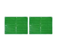 PATIKIL 2 Pcs 5CMx10CM Index Card Holder Sleeve, 36 Card Slots Organizer Sleeve, PVC Clear Organizer Hanging Wall Pocket Chart for Office Classroom Library Home Organization, Green