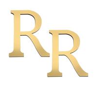 PATIKIL 2 Pcs 8 Inch 3D Acrylic Alphabet Mirror Wall Stickers Letter R Self-Adhesive Home Decor Letter Sign Art Sticker Decal for DIY Home Decoration Light Gold