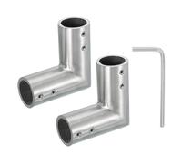 PATIKIL 2 Pcs 90° Curtain Rod Corner Connector, Silver Stainless Steel, 0.75” Inner Diameter, Painted Finish