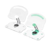 PATIKIL 2 PCS Acrylic Tablet Stand, Acrylic Tablet Holder Adjustable Foldable Portable Clear Cute with 360 Degree Rotating Base for Desk Home Office Women Gifts, Green White