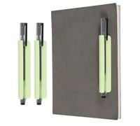PATIKIL 2 Pcs Adhesive Pencil Holders, 105mm Long Universal Pencil Clip Silicone Pen Holder Office Pen Organizer for Desk Wall Clipboard Notebook Tablet Case Stylus, Green