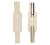 PATIKIL 2 Pcs Adjustable Pen Loop Holder for Notebook, PU Leather Pen Holder Pencil Sleeve Elastic Strap Band Designed for Journals Clipboards Notebooks Calendars, Beige