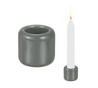 PATIKIL 2 Pcs Chime Candle Holder, 1.8cm ID Ceramic Mini Candle Holder for Meditation Spell Supplies Table Centerpieces Home Decoration, Gray