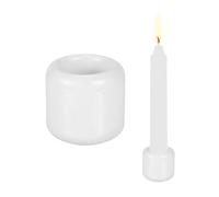 PATIKIL 2 Pcs Chime Candle Holder, 1.8cm ID Ceramic Mini Candle Holder for Meditation Spell Supplies Table Centerpieces Home Decoration, White