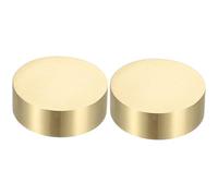 PATIKIL 2 Pcs Chinese Calligraphy Paper Weight, 40mm Round Brass Paperweight Holding Paper Flat for Painting Writing Ink Drawing Desktop Home Office Decoration, Gold Tone