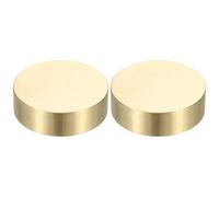 PATIKIL 2 Pcs Chinese Calligraphy Paper Weight, 50mm Round Brass Paperweight Holding Paper Flat for Painting Writing Ink Drawing Desktop Home Office Decoration, Gold Tone
