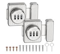 PATIKIL 2 PCS Combination Cabinet Lock, 2 Inch 3-Digit Keyless Metal Drawer Locks with for Kitchen Cabinet Closet Cupboard Locker Wooden Door,Silver