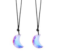 PATIKIL 2 Pcs Crystal Ceiling Fan Pull Chain Extender, 12 Inch Decorative Moon Crystal Pendants Ornament Light Chain for Light Lamp Ceiling Fan, AB Color