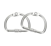 PATIKIL 2 Pcs D Shape Binder Ring, 1.5 Inch Loose Leaf Book Binder Metal Rings Washi Tape Organizer for Index Card Home Office Key Photos DIY Paper Receipts Storage Craft Supplies