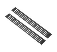 PATIKIL 2 Pcs Door Air Vent Cover, 300mm x 36mm Aluminum Rectangle Grille Ventilation Cover Toe Kick Vent Guard for Cabinet Wardrobe Ceiling Door Wall Floor Garage Furniture, Black