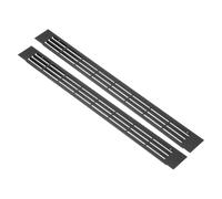 PATIKIL 2 Pcs Door Air Vent Cover, 400mm x 36mm Aluminum Rectangle Grille Ventilation Cover Toe Kick Vent Guard for Cabinet Wardrobe Ceiling Door Wall Floor Garage Furniture, Black