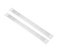 PATIKIL 2 Pcs Door Air Vent Cover, 400mm x 36mm Aluminum Rectangle Grille Ventilation Cover Toe Kick Vent Guard for Cabinet Wardrobe Ceiling Door Wall Floor Garage Furniture, Silver