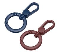 PATIKIL 2 Pcs Double Opening Snap Hooks Swivel Keychain Clasp Clips Metal Swivel Lobster Claw Clasp for Jewelry Making Crafts Backpack Bag Strap Phone Case, Blue/Wine Red