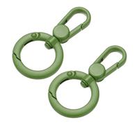 PATIKIL 2 Pcs Double Opening Snap Hooks Swivel Keychain Clasp Clips Metal Swivel Lobster Claw Clasp for Jewelry Making Crafts Backpack Bag Strap Phone Case, Matcha Green