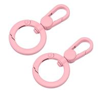 PATIKIL 2 Pcs Double Opening Snap Hooks Swivel Keychain Clasp Clips Metal Swivel Lobster Claw Clasp for Jewelry Making Crafts Backpack Bag Strap Phone Case, Light Pink