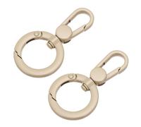 PATIKIL 2 Pcs Double Opening Snap Hooks Swivel Keychain Clasp Clips Metal Swivel Lobster Claw Clasp for Jewelry Making Crafts Backpack Bag Strap Phone Case, Light Brown