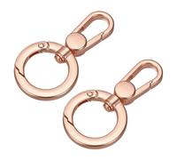 PATIKIL 2 Pcs Double Opening Snap Hooks Swivel Keychain Clasp Clips Metal Swivel Lobster Claw Clasp for Jewelry Making Crafts Backpack Bag Strap Phone Case, Rose Gold