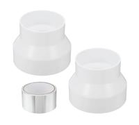 PATIKIL 2 Pcs Duct Reducter, 100-75mm PVC Air Ducting Adapter Ducting Reducer Increaser Cone for Bathroom Kitchen Inline Ventilation Systems, White