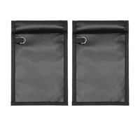 PATIKIL 2 Pcs Faraday Bags, 10.4 x 4.7 Inch Phone Car Keys Fob Protector Faraday Bags Fireproof Waterproof Document Bag for NFC RFID GPS Sensor Key, Black