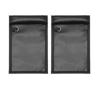 PATIKIL 2 Pcs Faraday Bags, 10.4 x 4.8 Inch Phone Car Keys Fob Protector Faraday Bags Fireproof Waterproof Document Bag for NFC RFID GPS Sensor Key, Black