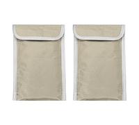 PATIKIL 2 Pcs Faraday Bags, 7.3 x 4.3 Inch Phone Car Keys Fob Protector Faraday Bags Fireproof Waterproof Document Bag for NFC RFID GPS Sensor Key, Cream White