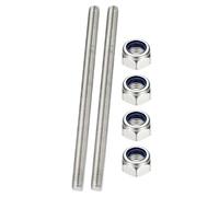 PATIKIL 2 Pcs Fully Threaded Rod, M12 x 180mm 304 Stainless Steel Right Hand Long Thread Bar Studs with Nuts for Pipes Clamps Hangers U-Bolts