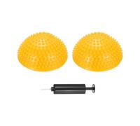 PATIKIL 2 Pcs Half Spiky Domes Balance Pods, Balance Trainer Dots with Hand Pump, Yellow, PVC, 17x8 cm / 6.7x3.1 Inch, All Ages