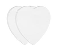 PATIKIL 2 Pcs Heart Shape Stretched Board, 20cm x 20cm Blank Painting Board Panels Cotton Stretched Canvas for Painting Acrylic Oil Creative Art Projects, White