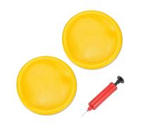 PATIKIL 2 Pcs Inflated Wobble Cushion Seat 13.2", Flexible Balance Disc with Hand Pump for Core Stability Exercise Physical Strengthening Improving Fitness Posture, Yellow