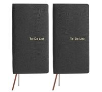 PATIKIL 2 Pcs Leather to Do List Notepads, 160 Pages 6.5 x 3.2" Leather Daily Planners to Do List Notebook for Business Personal Daily Plans Schedule Planner Office Supplies, Black