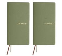 PATIKIL 2 Pcs Leather to Do List Notepads, 160 Pages 6.5 x 3.2" Leather Daily Planners to Do List Notebook for Business Personal Daily Plans Schedule Planner Office Supplies, Green