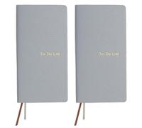 PATIKIL 2 Pcs Leather to Do List Notepads, 160 Pages 6.5 x 3.2" Leather Daily Planners to Do List Notebook for Business Personal Daily Plans Schedule Planner Office Supplies, Purple