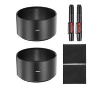 PATIKIL 2 Pcs Lens Hood Shade, 62mm Long-focus Mount Standard Screw-in Metal Camera Cap Shade with Cleaning Cloth and Cleaning Pen, Black