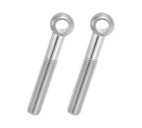 PATIKIL 2 Pcs M12x90mm Shoulder Swing Lifting Eye Bolt, 304 Stainless Steel Metric Half Tooth Thread Fisheye Eye Slip Hole Screw Rigging Bolt Metal Fasteners Screws, Silver Tone