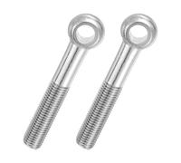 PATIKIL 2 Pcs M20x120mm Shoulder Swing Lifting Eye Bolt, 304 Stainless Steel Metric Half Tooth Thread Fisheye Eye Slip Hole Screw Rigging Bolt Metal Fasteners Screws, Silver Tone